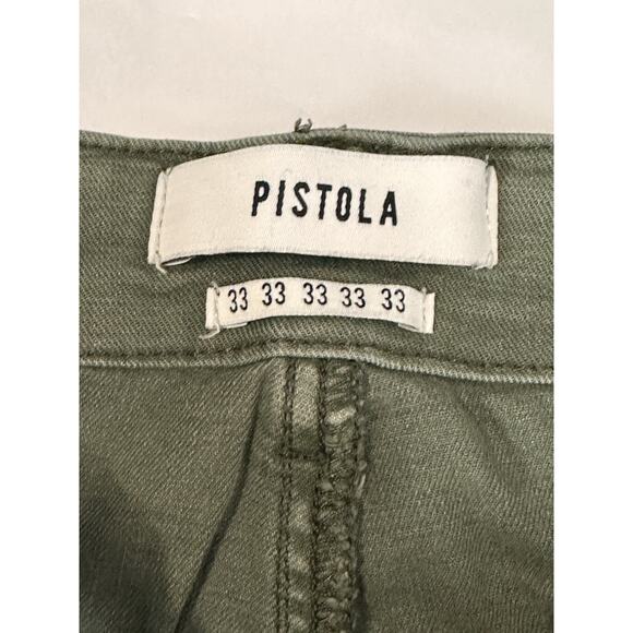 Pistola Women's Straight Leg Capri Pant SZ 33 Stretch Army Green Utility Grunge - Picture 11 of 13